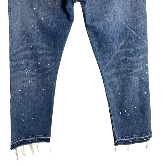 Veronica Beard Ines Straight-Leg Girlfriend Style Paint Splatter Jeans - Picture 11 of 12